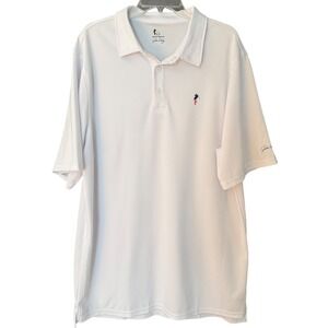 John Daly Mens White Performance Golf Polo Shirt Size 2XL Short Sleeve Logo